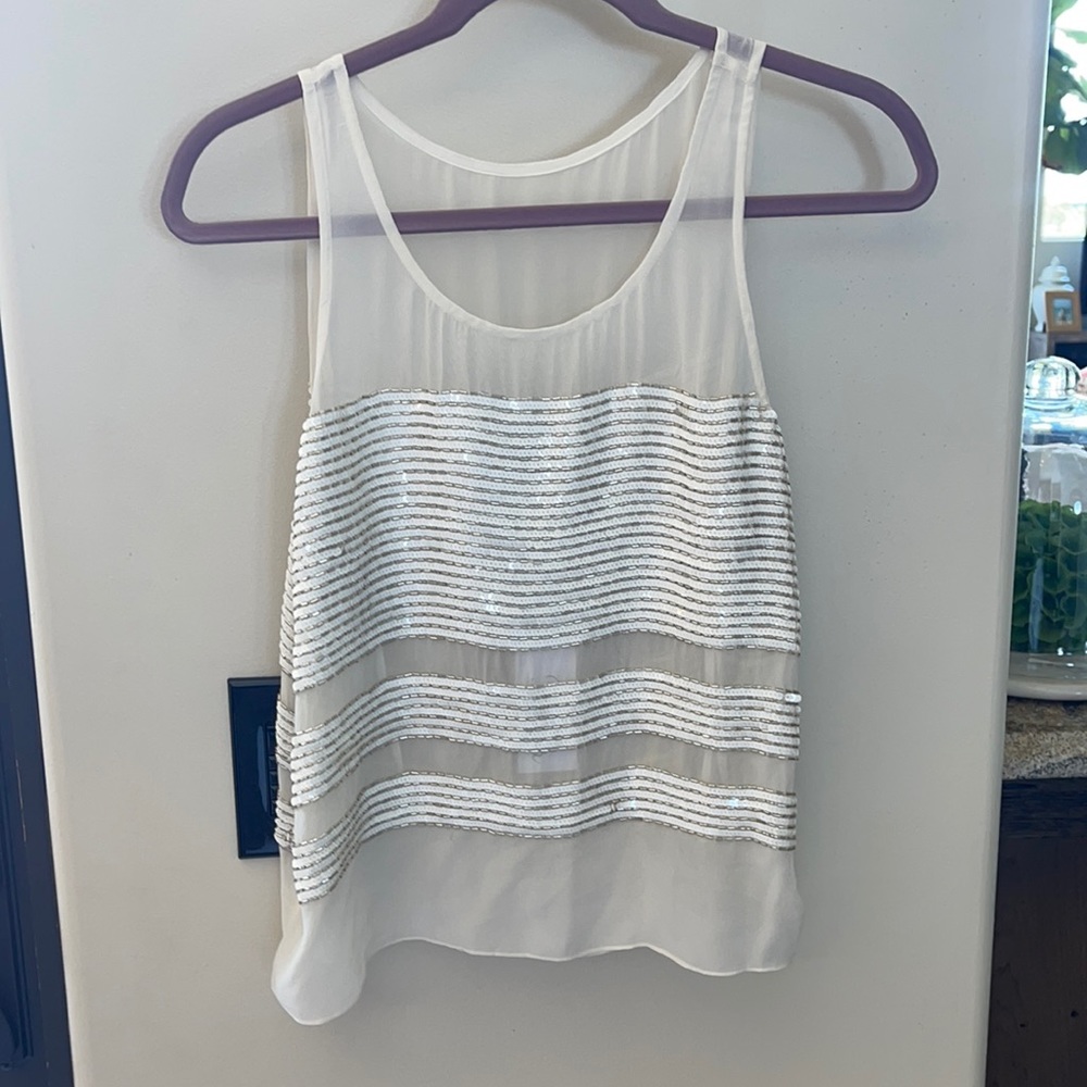 Parker sheer top w beaded details